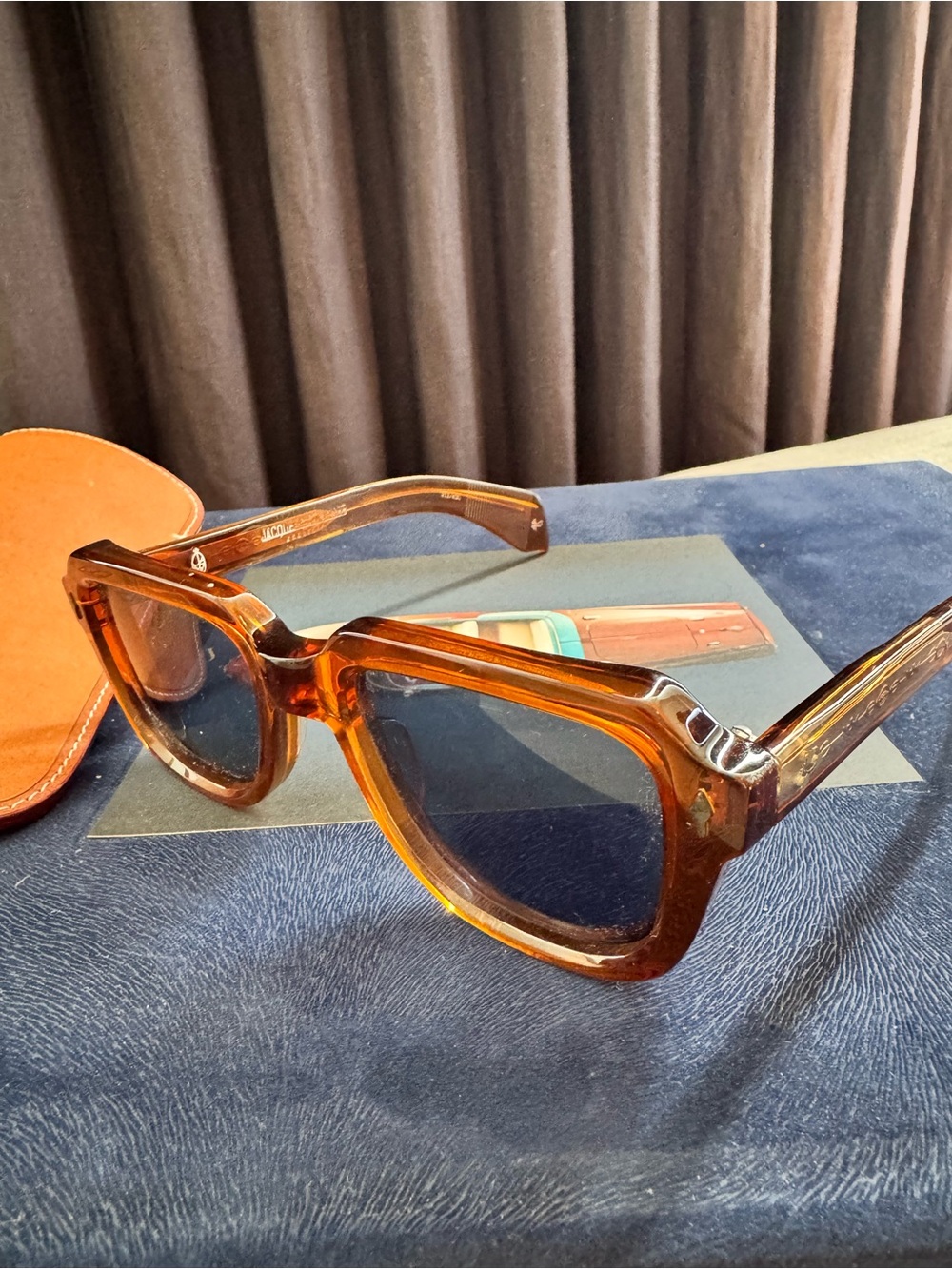 Jacques Marie Maje Taos Hopper Square Sunglasses Brown Acetate Frames 213/400